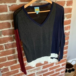 C & C California colorblock asymmetrical sweater M